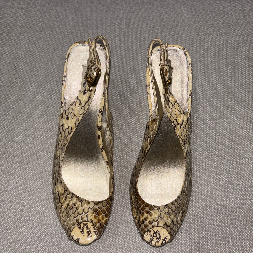 Vintage Miu Miu Leather Slingback Sandals